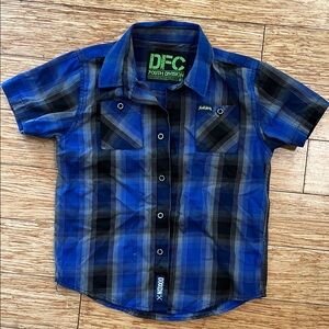 DIXXON Blue and Black Plaid Button Down Shirt